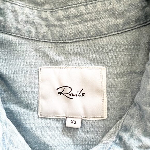 Rails Cleopatra Button Up Distressed Wash Patch Shirt - Picture 8 of 11